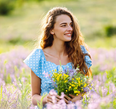 Allergy free woman in meadow